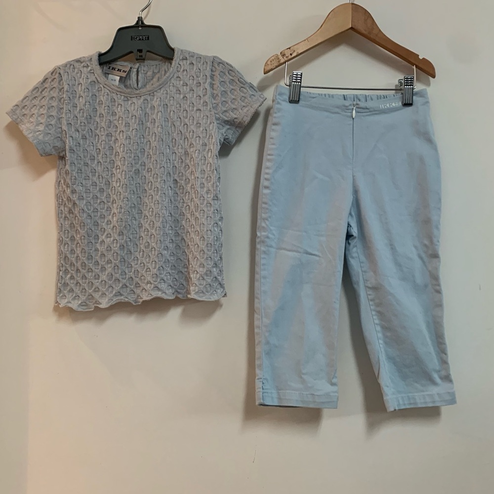 IKKS vintage stretch cotton crop pants and matching dress shirt